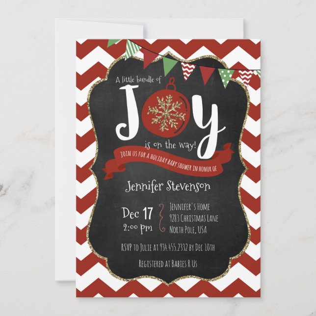 Invitación El paquete de alegría está en la manera Baby (Anverso)