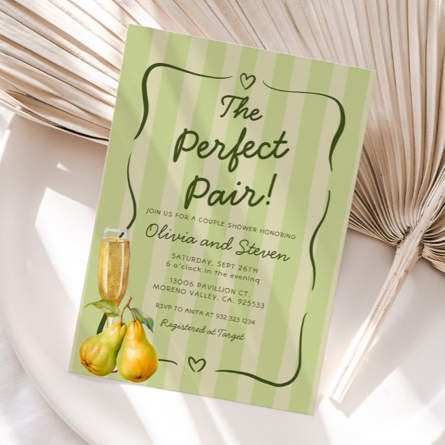 Invitación El Par Perfecto, La Ducha De Novias Temática Pear (Subido por el creador)