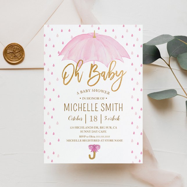 Invitación El paraguas del amor salpicando Baby Shower (Subido por el creador)