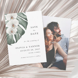 Invitación El paraíso tropical de las orquídeas blancas salva