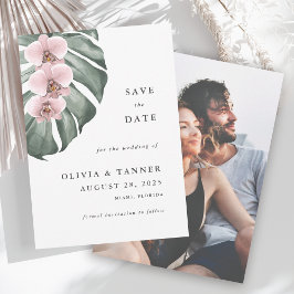 Invitación El paraíso tropical de las orquídeas rosas salva l