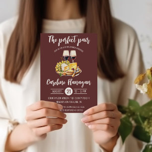 Invitación ¡El Pareja Perfecto! Ducha de novias de vino y que
