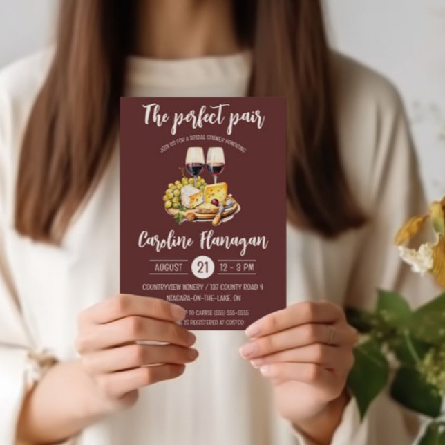 Invitación ¡El Pareja Perfecto! Ducha de novias de vino y que (Subido por el creador)