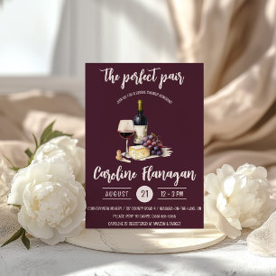 Invitación ¡El Pareja Perfecto! Ducha de novias de vino y que