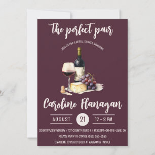 Invitación ¡El Pareja Perfecto! Ducha de novias de vino y que