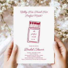 Invitación El partido perfecto, Doodle Matchbook Bridal Showe