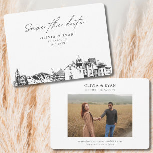 Invitación El Paso Boda moderno salva la fecha