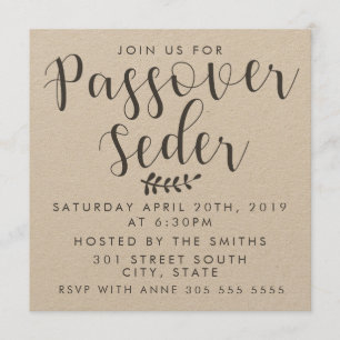 Invitación El Passover Seder Kraft invita