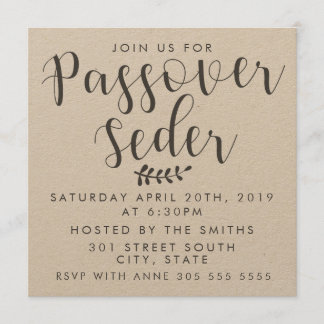 Invitación El Passover Seder Kraft invita