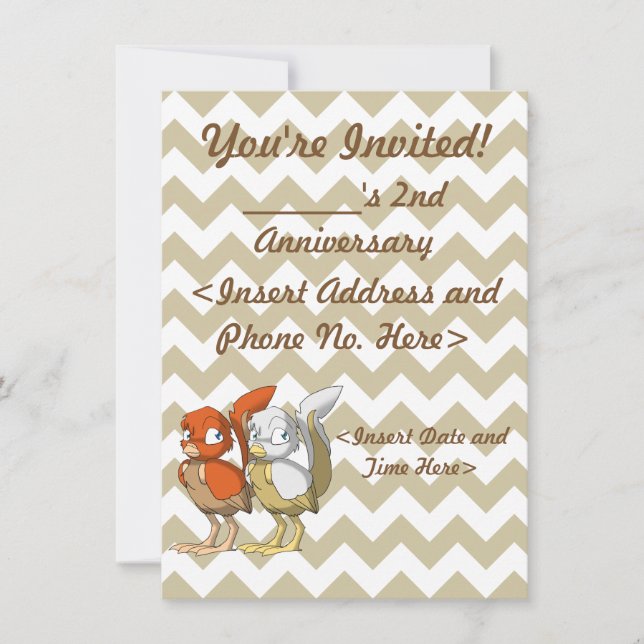 Invitación El pastel de calabaza/el blanco y el pájaro reptil (Anverso)