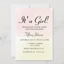 Invitación El Pastel de limón rosa Ombre es un Baby Shower Ch