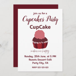 Invitación El pastel me hace feliz Fiesta del pastel