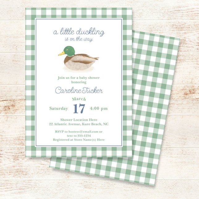Invitación El pato mallard Duckling Country Hunting Baby Show (Subido por el creador)