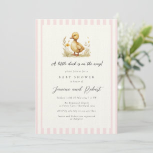 Invitación El pato rosado Pastel está en camino a Baby Shower