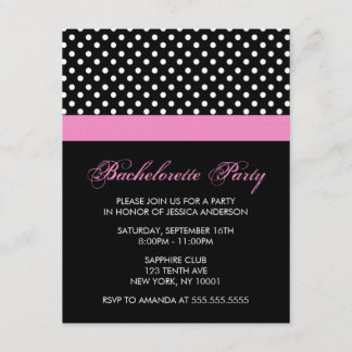 Invitación El patrón de puntos de polka dulce invita