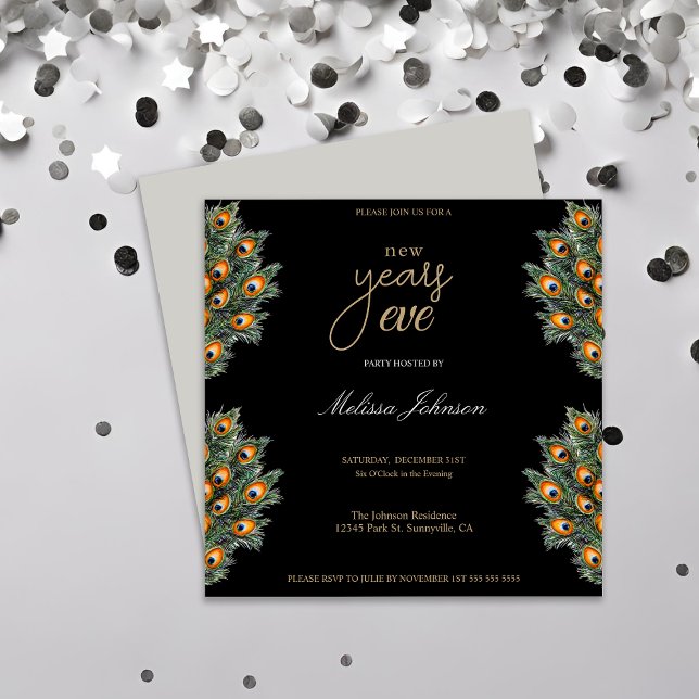 Invitación El pavo real moderno separa al Fiesta de la vísper (Subido por el creador)