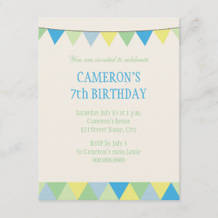 Invitación El pendón azul de la secuencia del verde amarillo