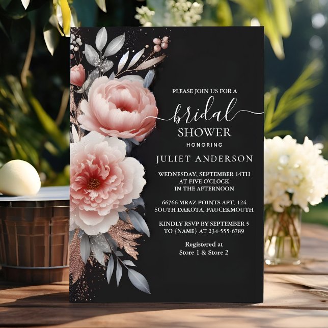 Invitación El peón rosado de la seda Rosa ducha de novia agit (Subido por el creador)