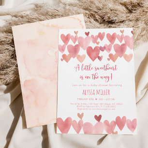 Invitación El pequeño amor Boho Hearts Baby Shower