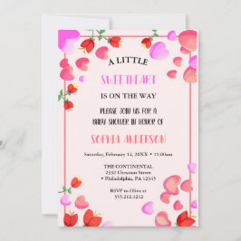 Invitación El pequeño amor Valentine con flores