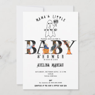 Invitación El pequeño Boo de Mamá en Baby Shower de calabaza