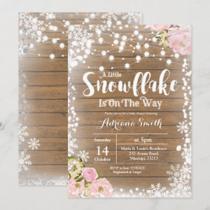 Invitación El pequeño copo de nieve floral está en camino de