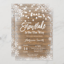 Invitación El pequeño copo de nieve plateado está en camino d