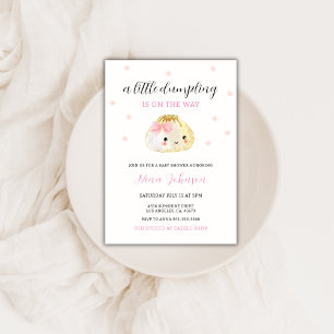 Invitación El Pequeño Desplome Rosa Está En El Camino De Baby
