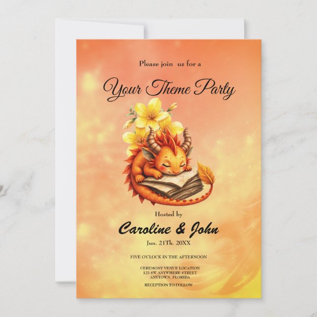 Invitación El pequeño dragón místico.  (Anverso)