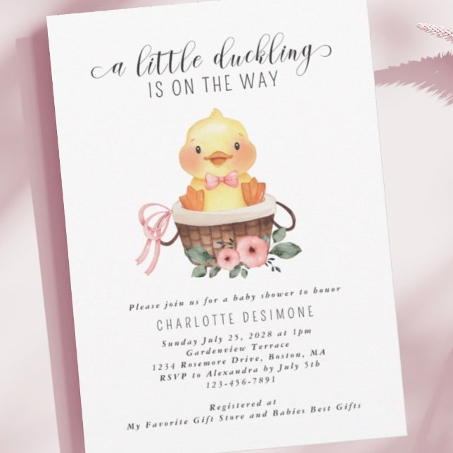 Invitación El Pequeño Duckling Está En Camino De La Bebé Chic (Subido por el creador)