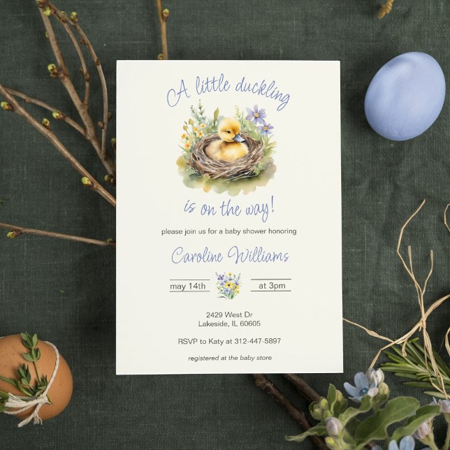 Invitación El Pequeño Duckling Está En El Camino Del Niño Beb (Subido por el creador)