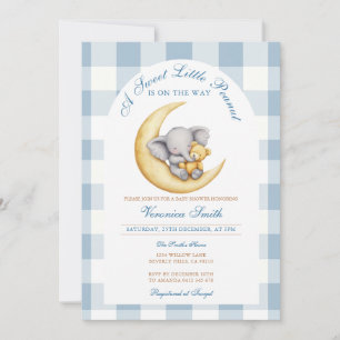 Invitación El pequeño elefante cacahuete está en camino Baby