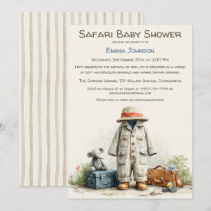 Invitación El pequeño explorador   Fiesta de bebé Safari Adve