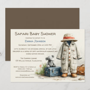 Invitación El pequeño explorador   Safari Adventure Baby Show