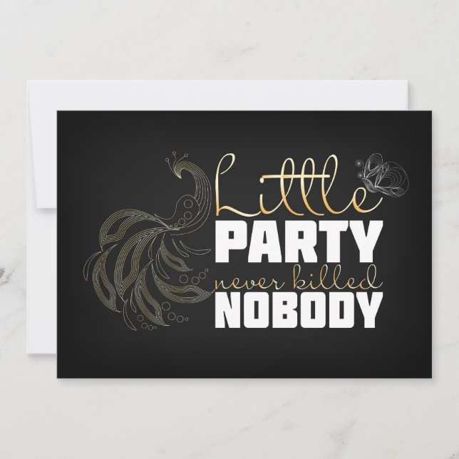 Invitación El pequeño fiesta nunca mató a nadie (Anverso)