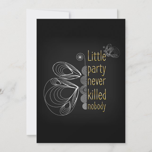 Invitación El pequeño fiesta nunca mató a nadie (Anverso)
