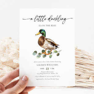 Invitación El pequeño patito está en camino Fiesta de Baby Sh
