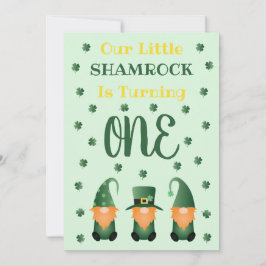 Invitación El pequeño Shamrock se vuelve un gnomo