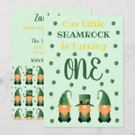 Invitación El pequeño Shamrock se vuelve un gnomo