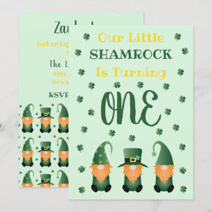 Invitación El pequeño Shamrock se vuelve un gnomo