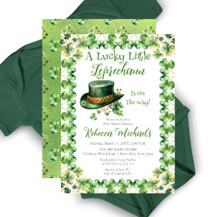 Invitación El pequeño y afortunado Leprechaun St. Patrick's B
