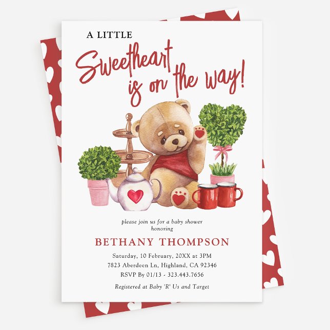 Invitación El pequeño y querido Baby Shower de San Valentín (Subido por el creador)