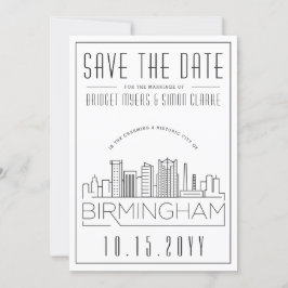 Invitación El perfil estilizado del Boda de Birmingham Save t