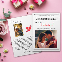 Invitación El periódico Cupid Post Red Heart de Nuestra Histo