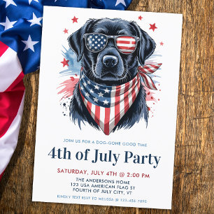 Invitación El Perro 4 De Julio Fiesta Labrador Patriótico