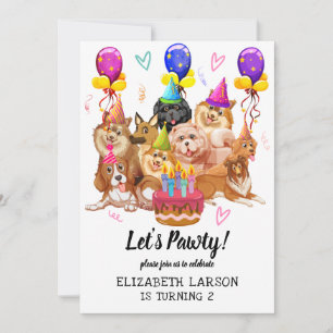Invitación El Perro Cachorro De Cachorro Le Permite Celebrar 