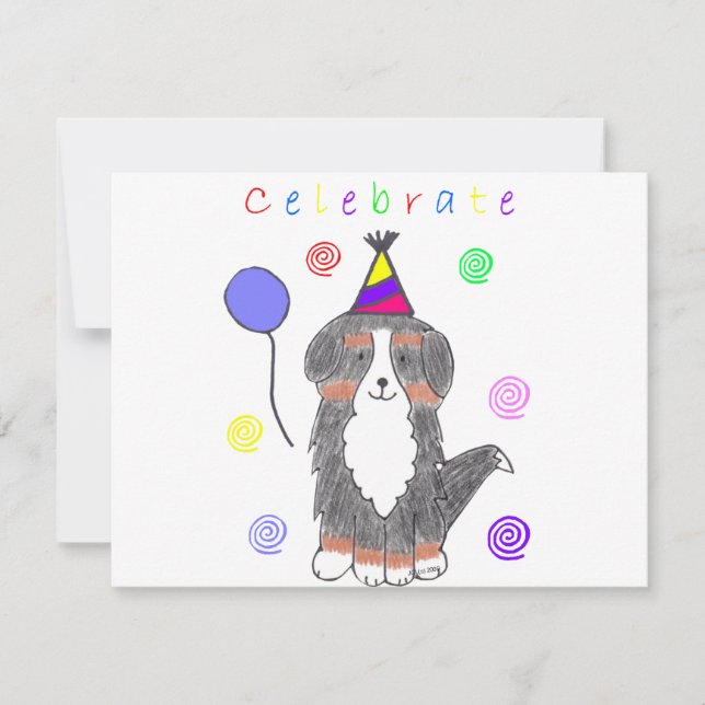 Invitación El perro de montaña de Bernese celebra (Anverso)
