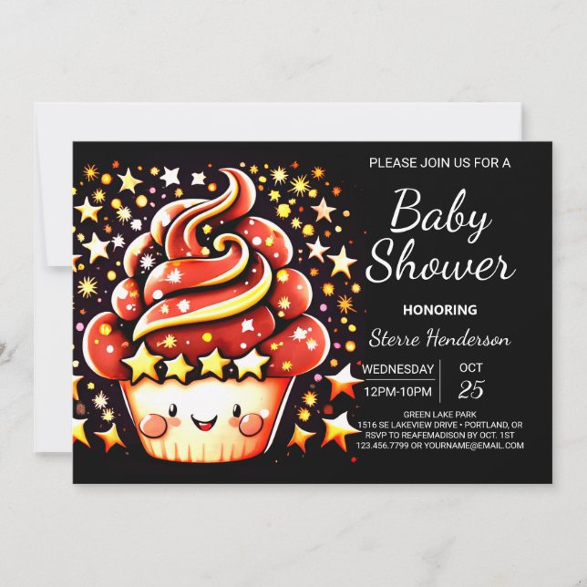 Invitación El Personalizado encantado de Cuto Muffin Boy Baby (Anverso)