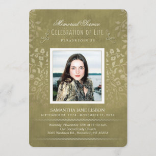 Invitación El personalizado floral de oro de la foto de la