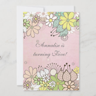 Invitación El personalizado rosado de la fiesta de cumpleaños